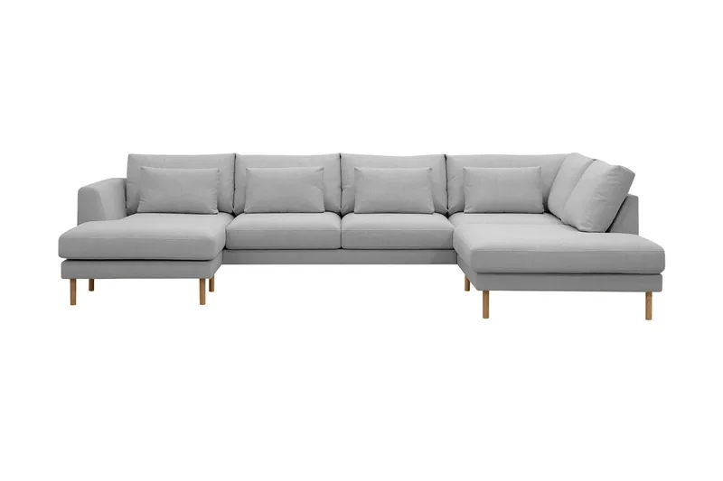 Florenz 4-istuttava Oikeakätinen U-muotoinen Sohva Divaanilla ja Divaanituolilla Kankaalla - Vaaleanharmaa - Huonekalut - Sohva - U-Sohva
