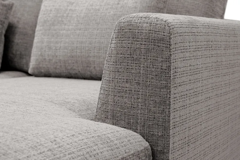 Florenz 4-istuttava Vasenkätinen U-muotoinen Sohva Divaanilla ja Divaanituolilla Chenillellä - Vaaleanharmaa - Huonekalut - Sohva - U-Sohva