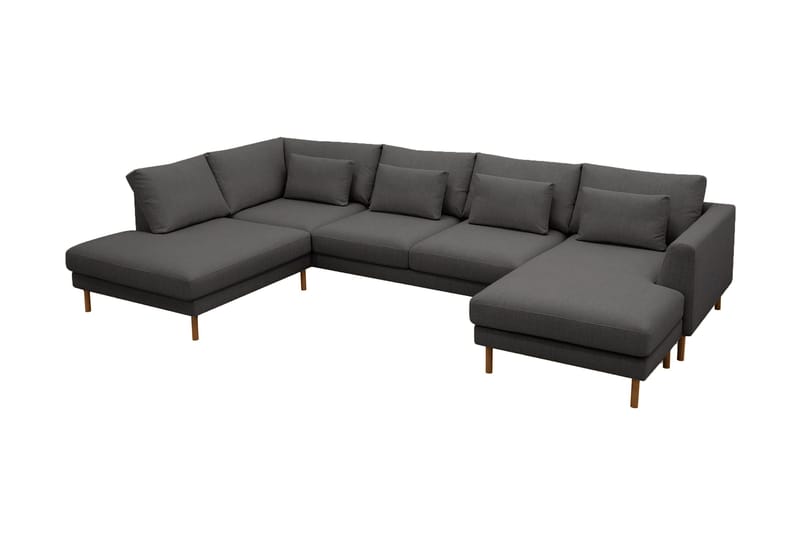 Florenz 4-istuttava Vasenkätinen U-muotoinen Sohva Divaanilla ja Divaanituolilla Kankaalla - Tummanharmaa - Huonekalut - Sohva - U-Sohva