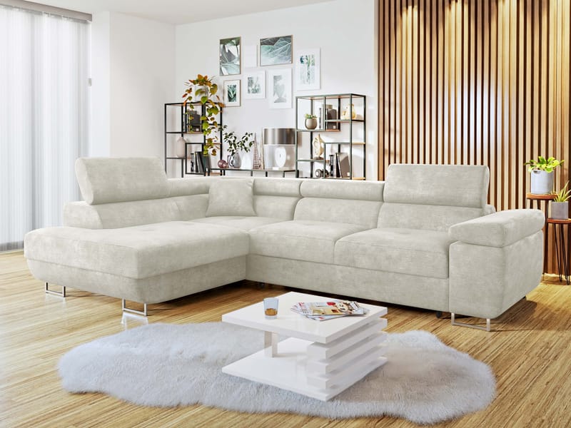 Gabina 4-istuttava vuodesohva šezlongilla - beige - Huonekalut - Sohva - Vuodesohva
