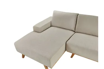 Gaines Kulmasohva 3-istuttava - Beige/Vaalea puu - Huonekalut - Sohva - Divaanisohva - 3 istuttava sohva divaanilla