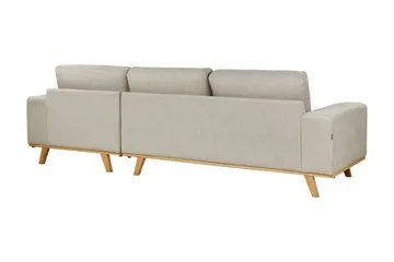 Gaines Kulmasohva 3-istuttava - Beige/Vaalea puu - Huonekalut - Sohva - Divaanisohva - 3 istuttava sohva divaanilla