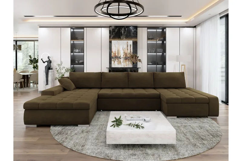 Gamal sohva kaksidivaanilla, 4-ist. - Ruskea - Huonekalut - Sohva - Divaanisohva