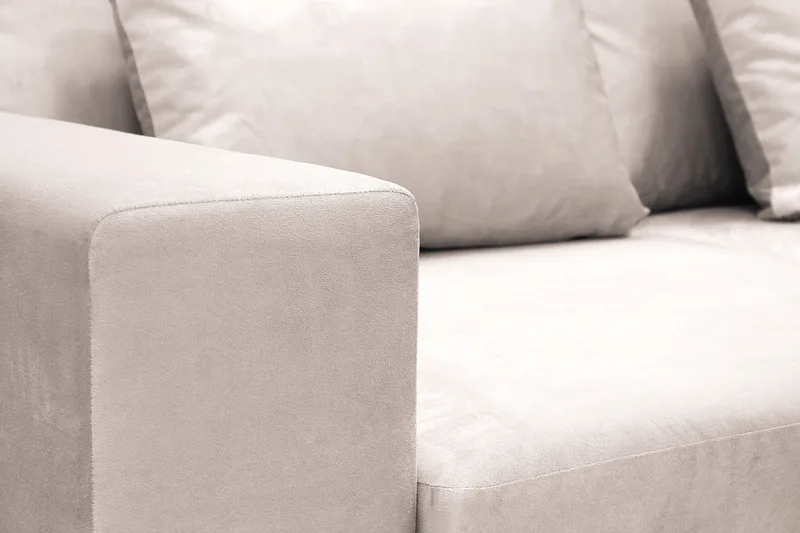 Grande 5-istuttava Sohva divaanilla Oikea - Beige Sametti - Huonekalut - Sohva - Divaanisohva