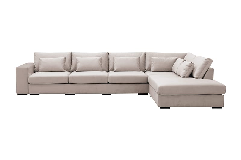 Grande 5-istuttava Sohva divaanilla Oikea - Beige Sametti - Huonekalut - Sohva - Divaanisohva