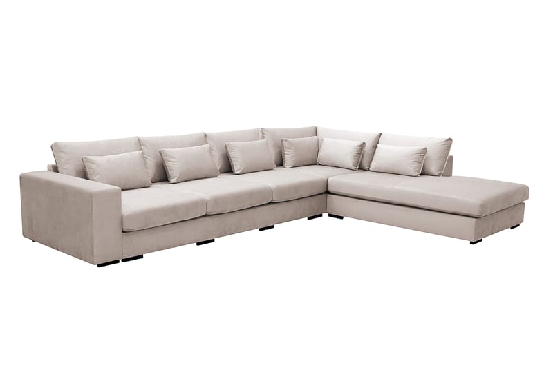 Grande 5-istuttava Sohva divaanilla Oikea - Beige Sametti - Huonekalut - Sohva - Divaanisohva