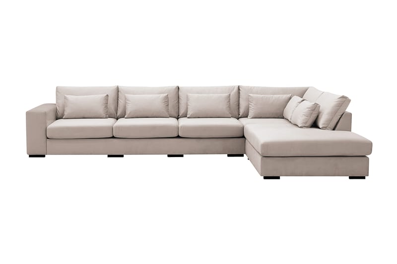 Grande 5-istuttava Sohva divaanilla Oikea, Beige Sametti