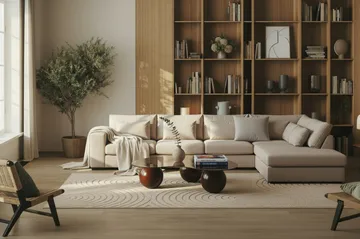 Grande 5-istuttava Sohva divaanilla Oikea - Beige Sametti - Huonekalut - Sohva - Divaanisohva