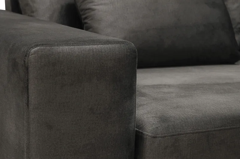 Grande 5-istuttava Sohva divaanilla Oikea - Tummanharmaa Sametti - Huonekalut - Sohva - Divaanisohva