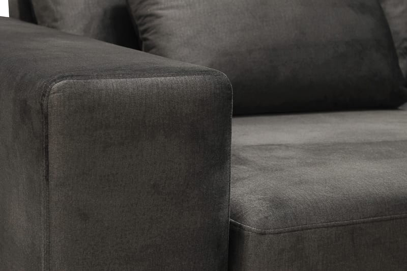 Grande 5-istuttava Sohva divaanilla Oikea - Tummanharmaa Sametti - Huonekalut - Sohva - Divaanisohva