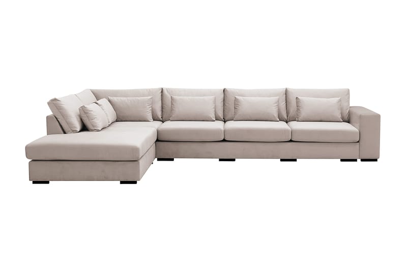 Grande 5-istuttava Sohva divaanilla Vasen - Beige Sametti - Huonekalut - Sohva - Divaanisohva