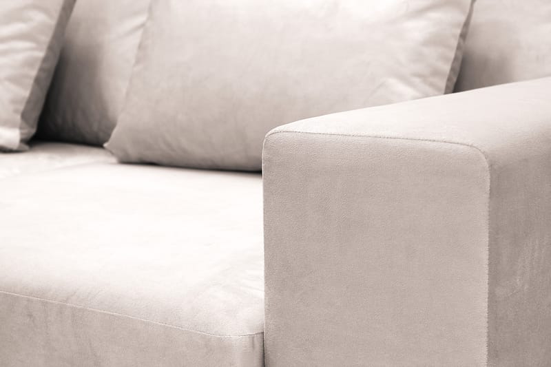 Grande 5-istuttava Sohva divaanilla Vasen - Beige Sametti - Huonekalut - Sohva - Divaanisohva