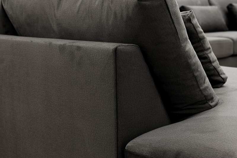 Grande 5-istuttava Sohva divaanilla Vasen - Tummanharmaa Sametti - Huonekalut - Sohva - Divaanisohva