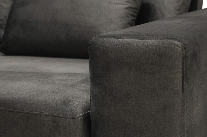 Grande 5-istuttava Sohva divaanilla Vasen - Tummanharmaa Sametti - Huonekalut - Sohva - Divaanisohva