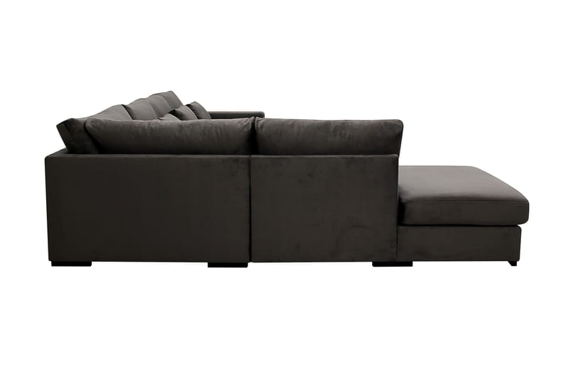Grande 5-istuttava Sohva divaanilla Vasen - Tummanharmaa Sametti - Huonekalut - Sohva - Divaanisohva