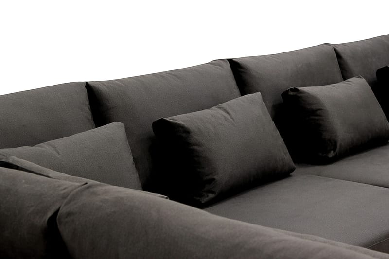 Grande 5-istuttava Sohva divaanilla Vasen - Tummanharmaa Sametti - Huonekalut - Sohva - Divaanisohva