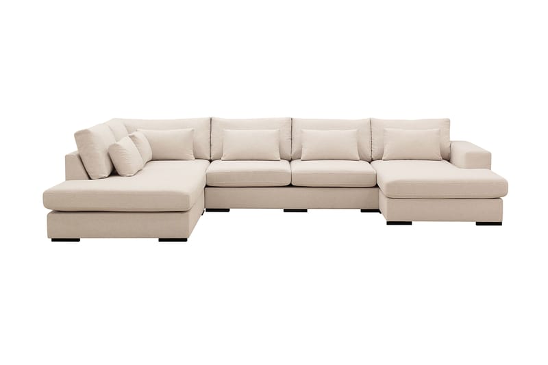 Grande 5-istuttava U-Sohva Divaanilla Oikea, Beige Kangas