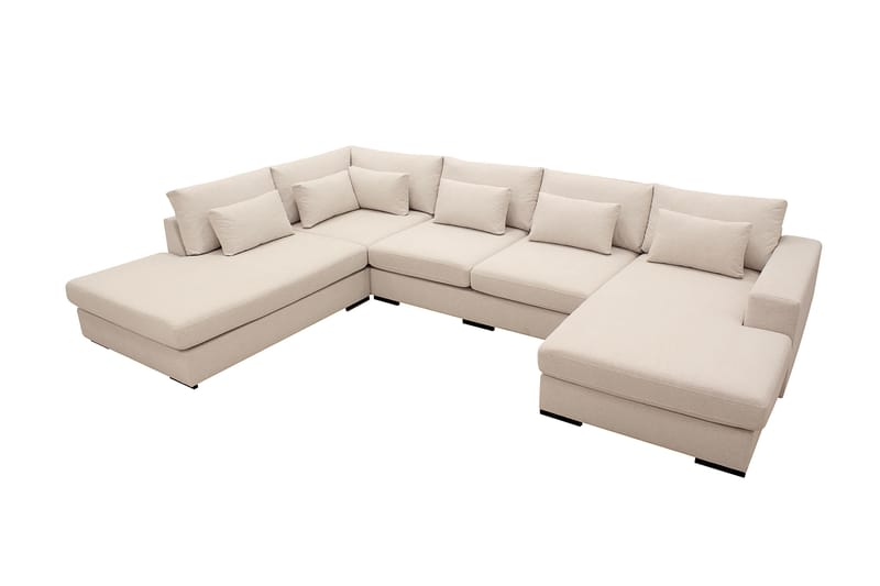 Grande 5-istuttava U-Sohva Divaanilla Oikea - Beige Kangas - Huonekalut - Sohva - Divaanisohva