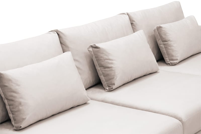 Grande 5-istuttava U-Sohva Divaanilla Oikea - Beige Sametti - Huonekalut - Sohva - Divaanisohva