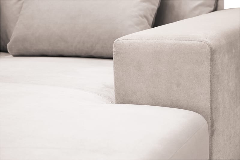 Grande 5-istuttava U-Sohva Divaanilla Oikea - Beige Sametti - Huonekalut - Sohva - Divaanisohva