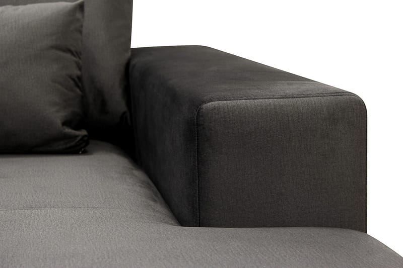 Grande 5-istuttava U-Sohva Divaanilla Oikea - Tummanharmaa Sametti - Huonekalut - Sohva - Divaanisohva