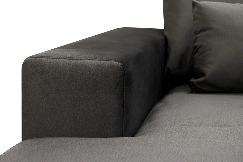 Grande 5-istuttava U-Sohva Divaanilla Vasen - Tummanharmaa Sametti - Huonekalut - Sohva - Divaanisohva