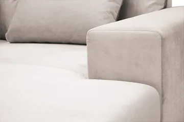 Grande 6-istuttava U-Sohva Divaanilla Oikea - Beige Sametti - Huonekalut - Sohva - Divaanisohva