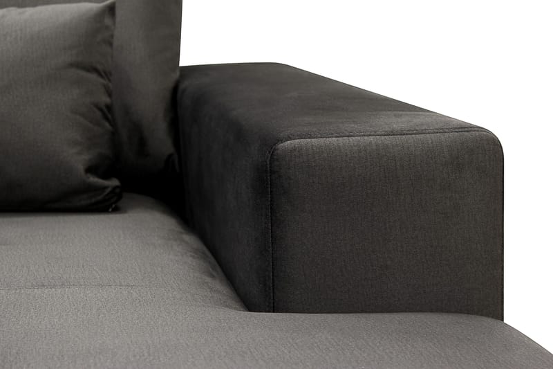 Grande 6-istuttava U-Sohva Divaanilla Oikea - Tummanharmaa Sametti - Huonekalut - Sohva - Divaanisohva
