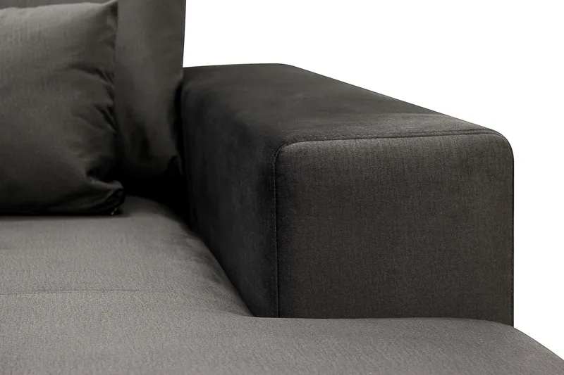 Grande 6-istuttava U-Sohva Divaanilla Oikea - Tummanharmaa Sametti - Huonekalut - Sohva - Divaanisohva