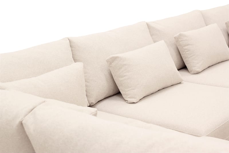 Grande Iso 7-istuttava U-Sohva Divaanilla Oikea - Beige Kangas - Huonekalut - Sohva - Divaanisohva