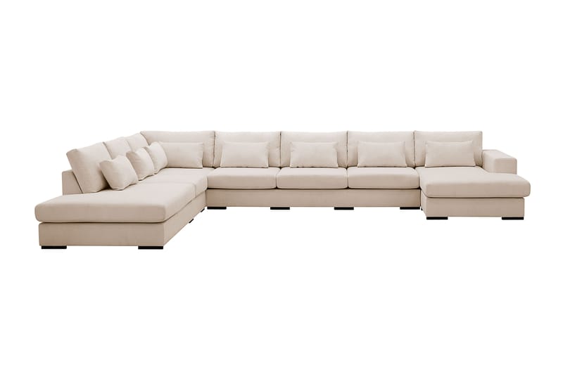 Grande Iso 7-istuttava U-Sohva Divaanilla Oikea, Beige Manchester