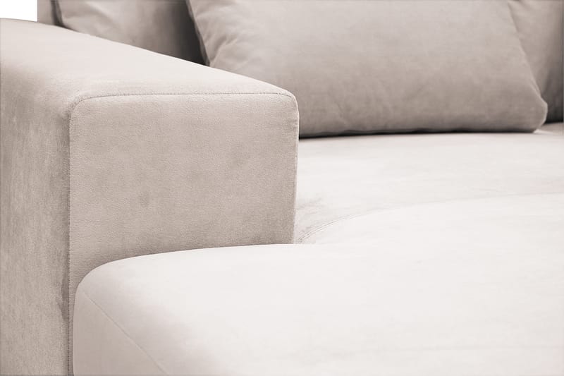 Grande Iso 7-istuttava U-Sohva Divaanilla Vasen - Beige Sametti - Huonekalut - Sohva - Divaanisohva