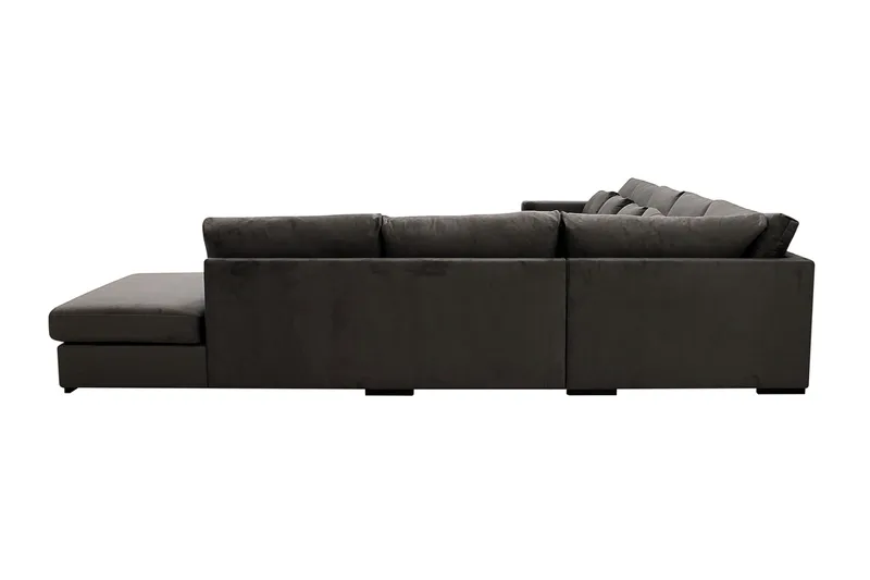 Grande Iso 7-istuttava U-Sohva Divaanilla Vasen - Tummanharmaa Sametti - Huonekalut - Sohva - Moduulisohva - Moduulisohvakokonaisuus