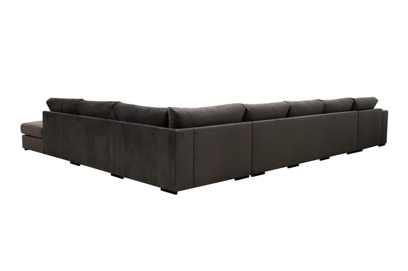 Grande Iso 7-istuttava U-Sohva Divaanilla Vasen - Tummanharmaa Sametti - Huonekalut - Sohva - Moduulisohva - Moduulisohvakokonaisuus