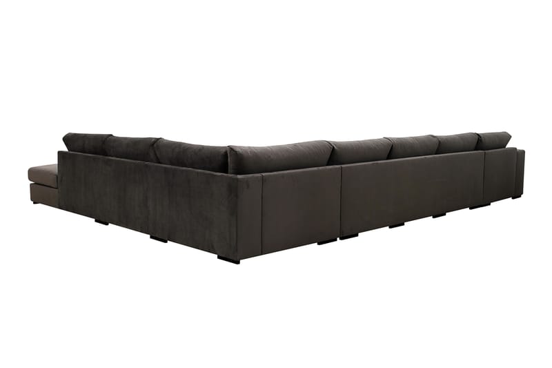 Grande Iso 7-istuttava U-Sohva Divaanilla Vasen - Tummanharmaa Sametti - Huonekalut - Sohva - Divaanisohva