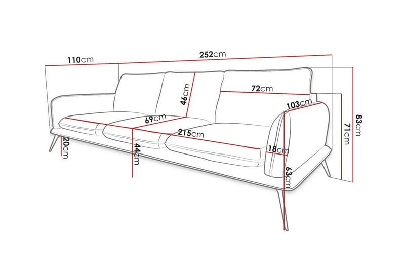 Graystone 3-sits Soffa beige - Huonekalut - Sohva - 3:n istuttava sohva