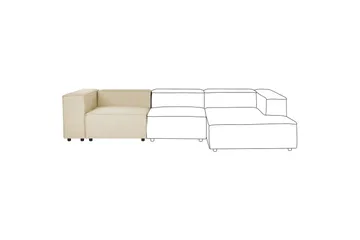 Hörnsektion Beliani Aprica Beige, svart, Linne Beige - Beige - Huonekalut - Sohva - Moduulisohva - Kulmamoduuli