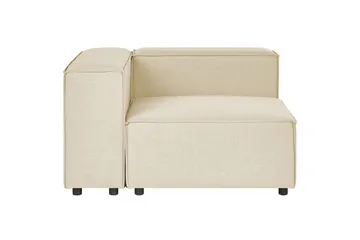 Hörnsektion Beliani Aprica Beige, svart, Linne Beige - Beige - Huonekalut - Sohva - Moduulisohva - Kulmamoduuli