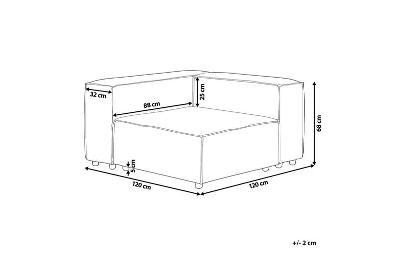 Hörnsektion Beliani Aprica Beige, svart, Linne Beige - Beige - Huonekalut - Sohva - Moduulisohva - Kulmamoduuli