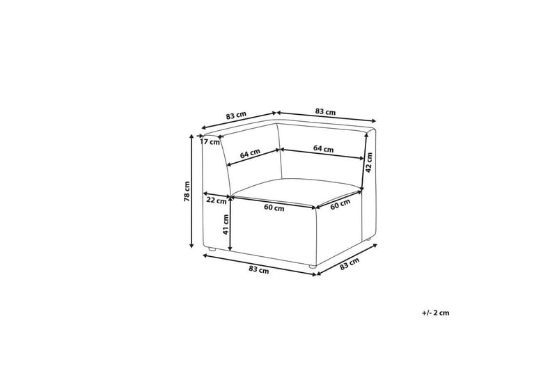 Hörnsektion Beliani Lemvig Beige Beige - Huonekalut - Sohva - Moduulisohva - Kulmamoduuli