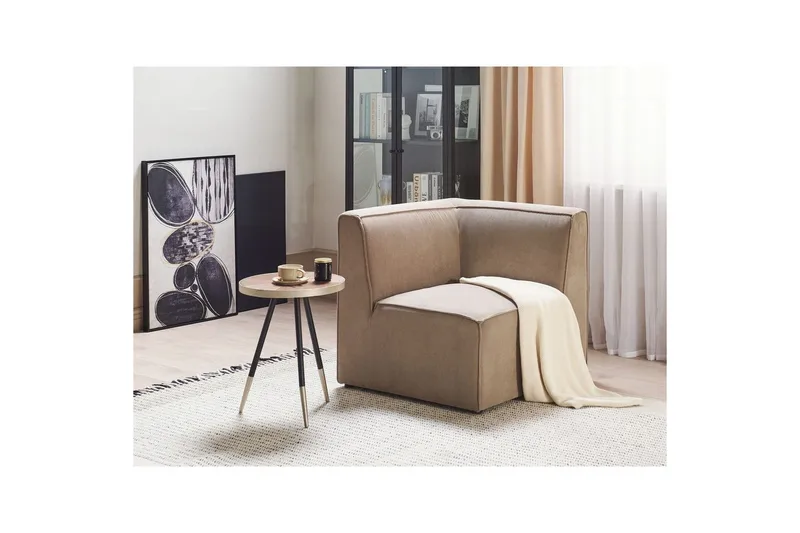 Hörnsektion Beliani Lemvig Beige NO_BRAND Taupe - Huonekalut - Sohva - Moduulisohva - Kulmamoduuli
