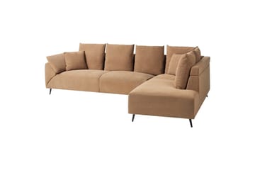 Hörnsoffa Beliani Lunner Beige, svart Brown||Black - Huonekalut - Sohva - Sohvaryhmä