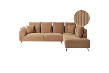 Hörnsoffa Beliani Lunner Beige, svart Brown||Black - Huonekalut - Sohva - Sohvaryhmä