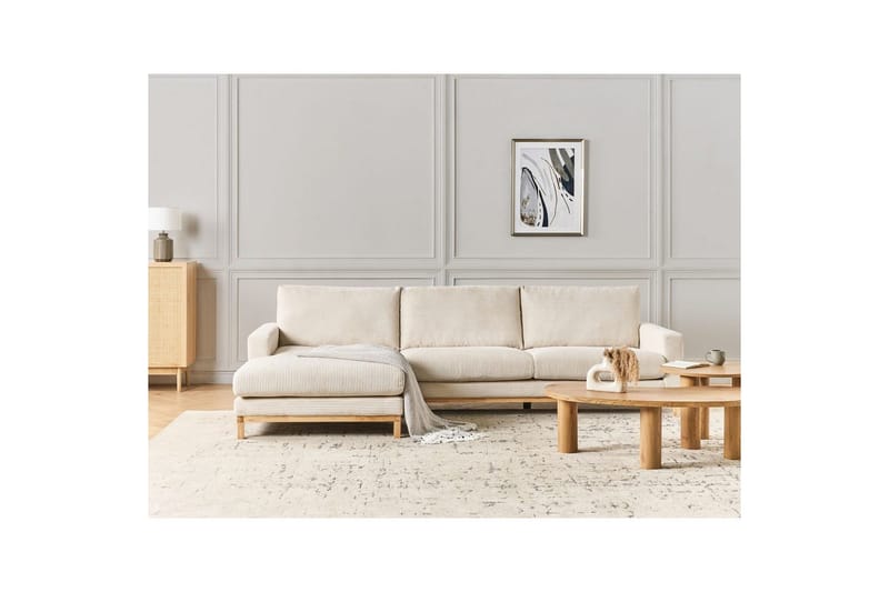 Hörnsoffa Beliani Siggard Beige, ljust trä Beige||Light colored wood VALUE_MISSING_1 - Huonekalut - Sohva - Sohvaryhmä