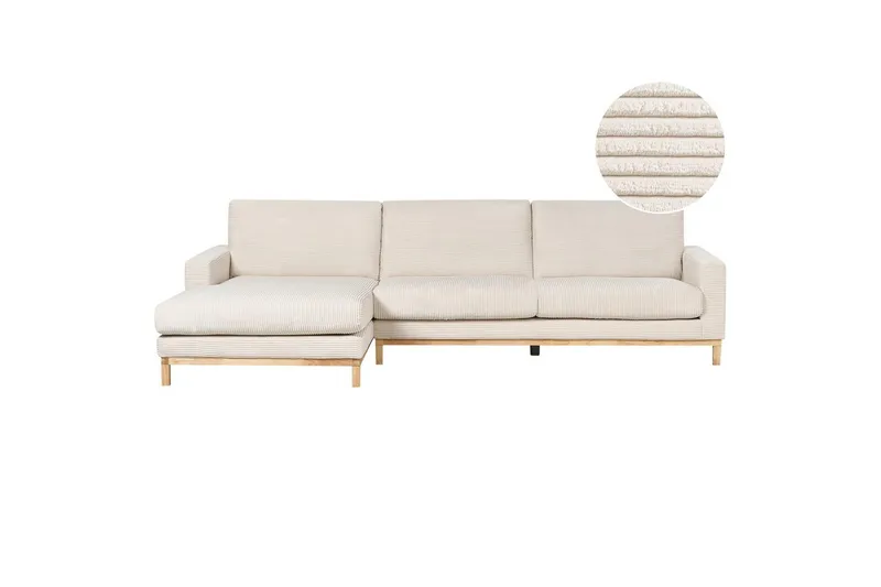 Hörnsoffa Beliani Siggard Beige, ljust trä Beige||Light colored wood VALUE_MISSING_1 - Huonekalut - Sohva - Sohvaryhmä