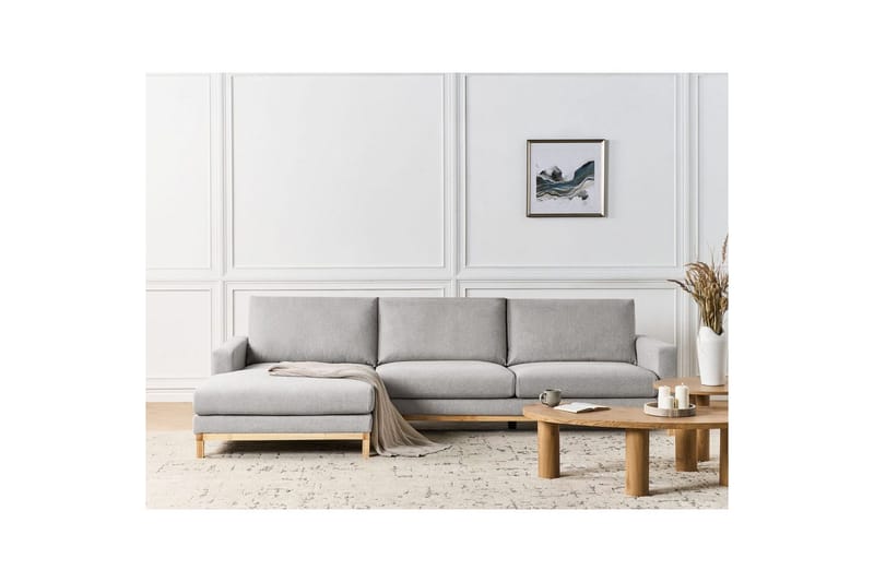 Hörnsoffa Beliani Siggard Beige, ljust trä Graphite grey||Light colored wood VALUE_MISSING_4 - Huonekalut - Sohva - Sohvaryhmä