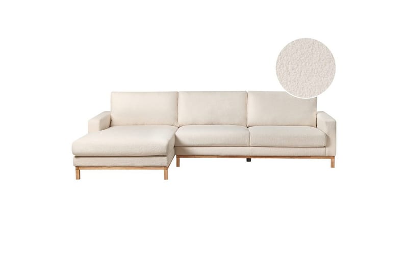 Hörnsoffa Beliani Siggard Beige, ljust trä White||Light colored wood VALUE_MISSING_3 - Huonekalut - Sohva - Sohvaryhmä