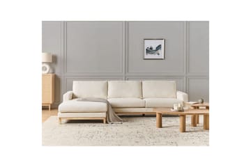 Hörnsoffa Beliani Siggard Beige, ljust trä White||Light colored wood VALUE_MISSING_3 - Huonekalut - Sohva - Sohvaryhmä