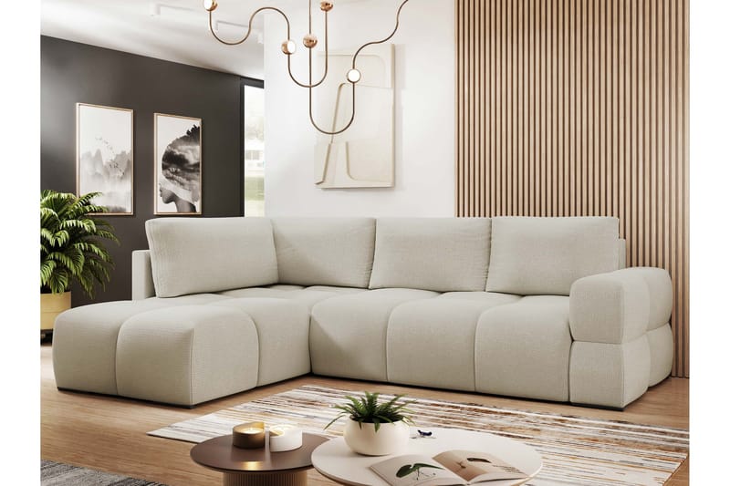 Hardam Vuodesohva Levitettävä Sjeslong 3-istuttava Chenille - Beige - Huonekalut - Sohva - Vuodesohva