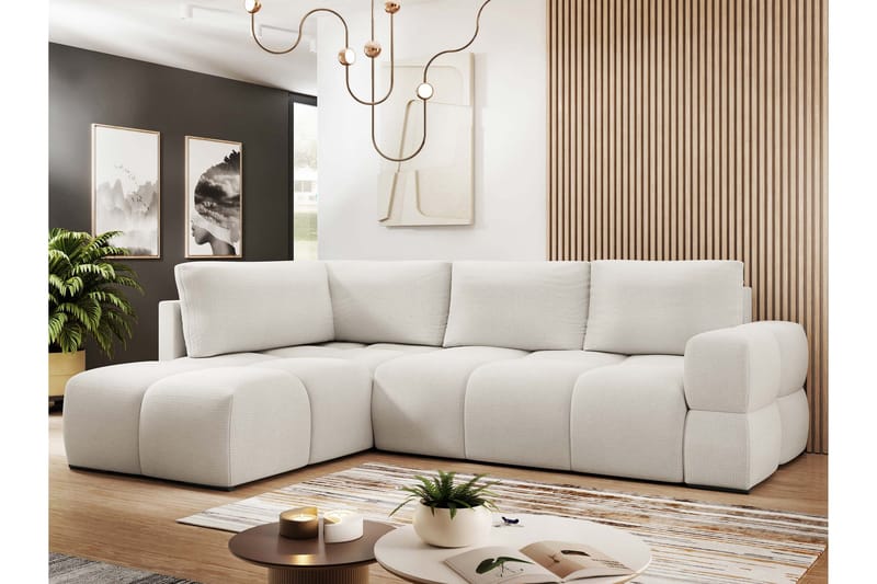 Hardam Vuodesohva Levitettävä Sjeslong 3-istuttava Chenille - Vaaleanharmaa - Huonekalut - Sohva - Vuodesohva